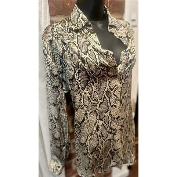 Vintage Surinam Silk Python Relaxed Button Down Blouse - Picture 3 of 10